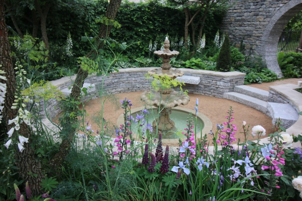 TV's Bridgerton garden at Chelsea Flower Show 2024.
