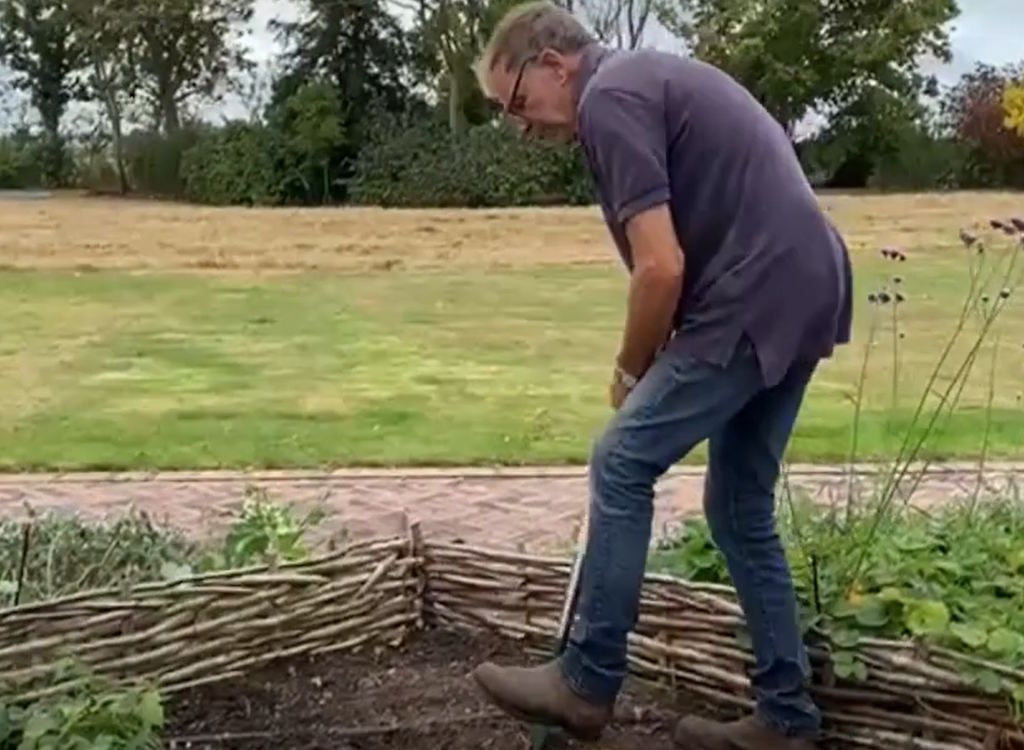 Ken digging his vegetable plot.