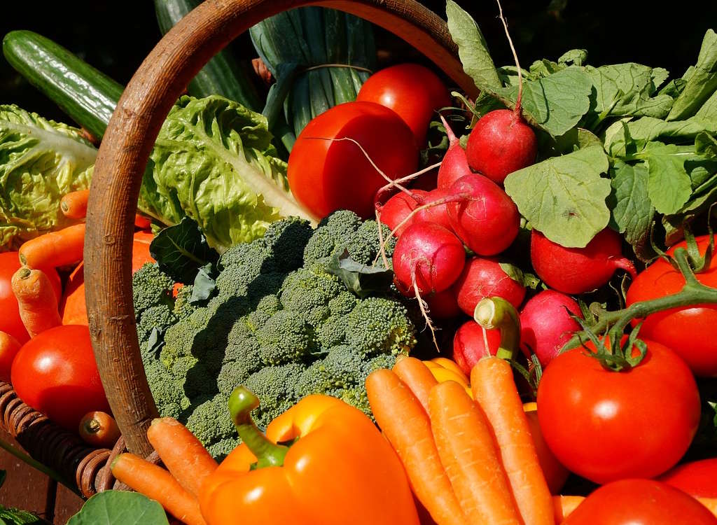 A basket of vegetables.