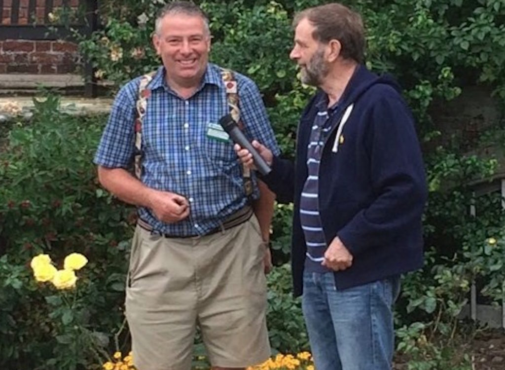 Clive Ironmonger with Ken Crowther at Gunby Hall gardens.