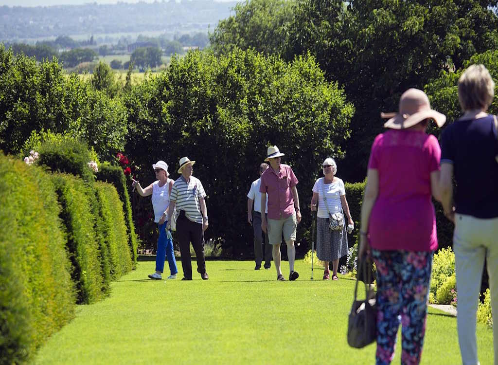 Visitors to RHS Garden Hyde Hall in Essex.