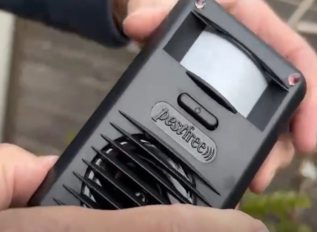 Ultrasonic unit to deter cats and foxes