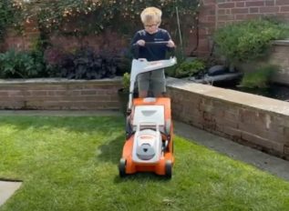 Youngster gets going with mowing