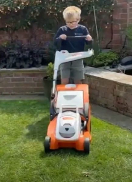 Youngster gets going with mowing