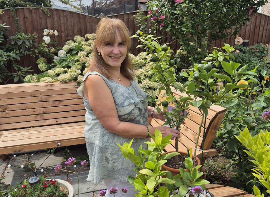 Sandra from Upminster with her citrus trees.